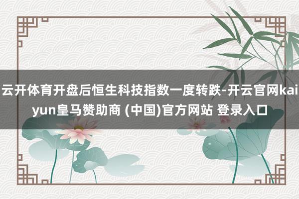 云开体育开盘后恒生科技指数一度转跌-开云官网kaiyun皇马赞助商 (中国)官方网站 登录入口