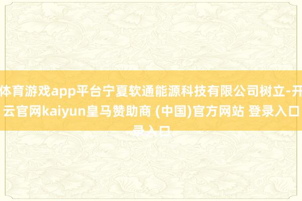 体育游戏app平台宁夏软通能源科技有限公司树立-开云官网kaiyun皇马赞助商 (中国)官方网站 登录入口