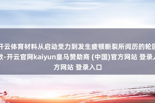 开云体育材料从启动受力到发生疲顿断裂所阅历的轮回次数-开云官网kaiyun皇马赞助商 (中国)官方网站 登录入口