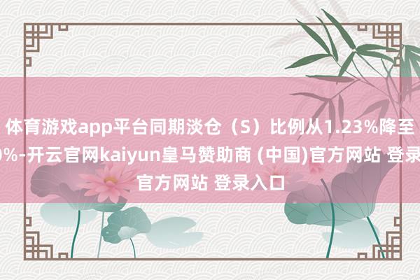 体育游戏app平台同期淡仓（S）比例从1.23%降至1.10%-开云官网kaiyun皇马赞助商 (中国)官方网站 登录入口