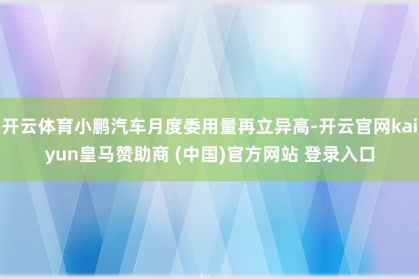 开云体育小鹏汽车月度委用量再立异高-开云官网kaiyun皇马赞助商 (中国)官方网站 登录入口