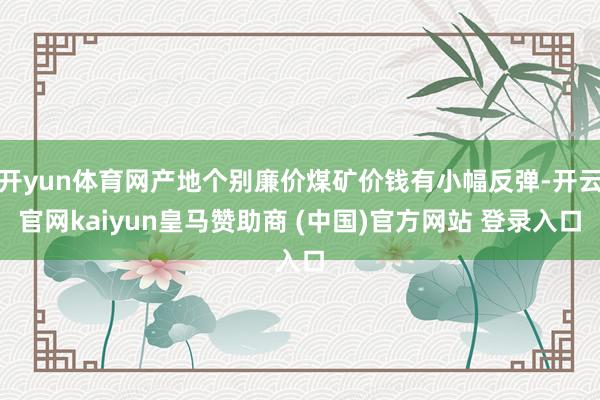 开yun体育网产地个别廉价煤矿价钱有小幅反弹-开云官网kaiyun皇马赞助商 (中国)官方网站 登录入口